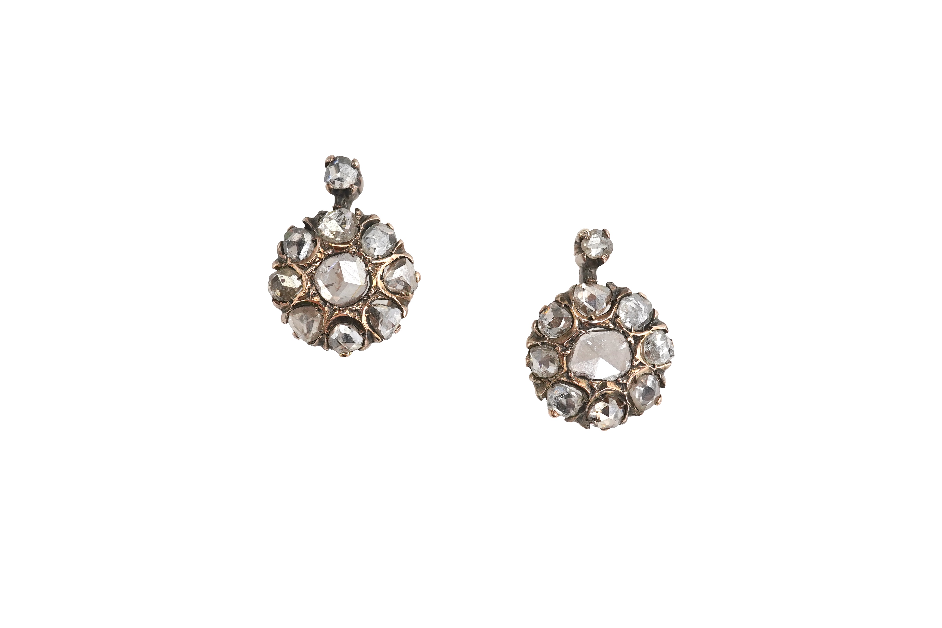 A pair of diamond earrings